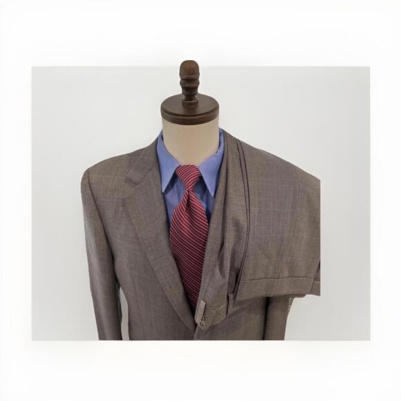 BURBERRY LONDON MENS DARK GREY SUIT 41R / 38x30 100% WOOL GOOD CONDITION!
